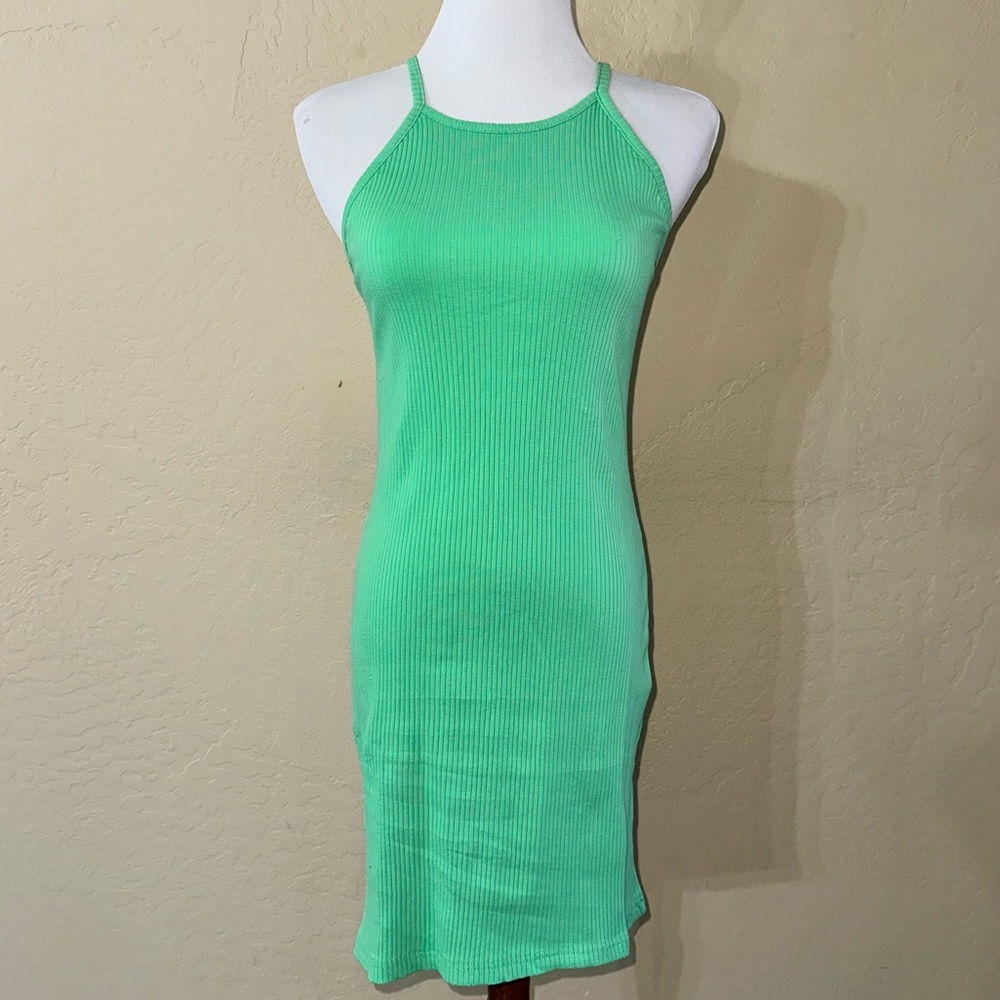 NWT Missguided Ribbed Racer Neck Mini Dress
